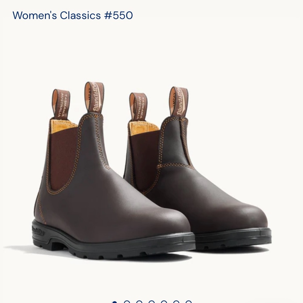 NWT Blundstone Women's #550 Dark Brown Ankle Leather Chelsea Boots- Size 6.5